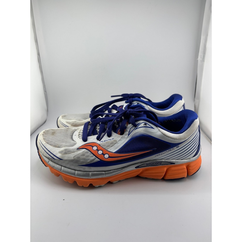 Saucony Kinvara 5 Womens Running Shoes White Blue Orange Size 8 Promo Sample